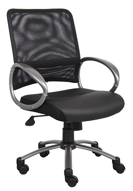 Boss Mesh Back with Pewter Finish Task Chair