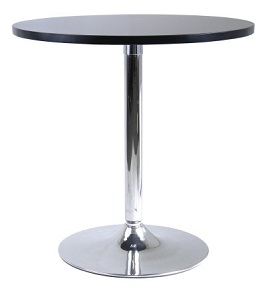 Winsome Wood 29 Round Dining Table; Black w-Metal Leg