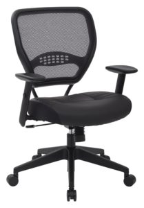 SPACE Seating Professional AirGrid Dark Back and Padded Black Eco Leather Seat, 2-to-1 Synchro Tilt Control, Adjustable - another great choice under 200