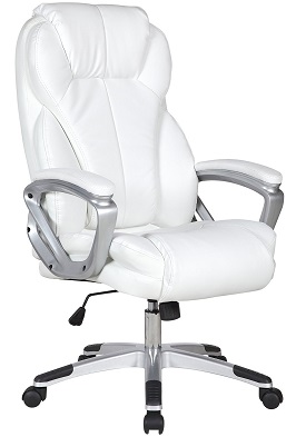 2xhome - White Deluxe Professional PU Leather Tall 2
