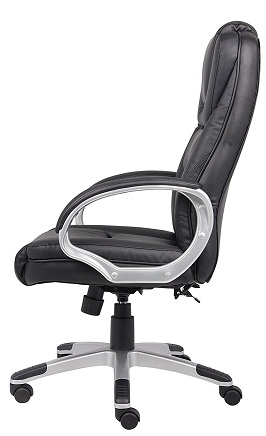 Boss Office Products B8601 High Back No Tools Required LeatherPlus Chair in Black